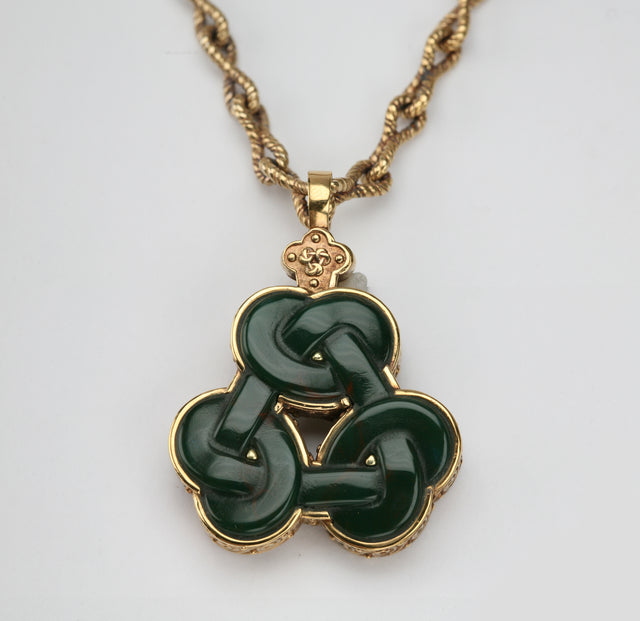 Bespoke Triskelion love knot pendant necklace for Angelina Jolie's Maleficent character in Disney's Maleficent